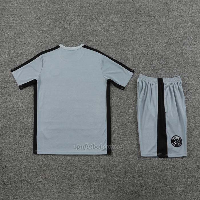 Chandal del Paris Saint-Germain Jordan Manga Corta 2023-2024 Gris - Pantalon Corto